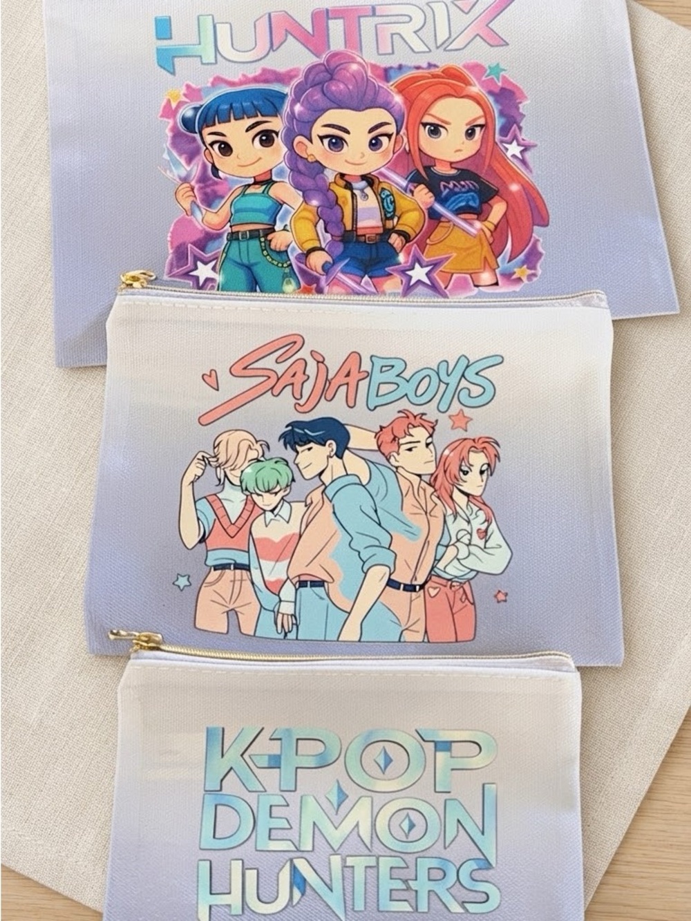 K-Pop Demon Hunters 3pc Pouch Set